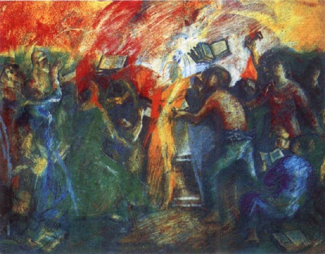 Сочинение по картине: Чекрыгин - "Эскиз плаката «Долой неграмотность»"